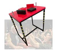 Tavolo da braccio di ferro, struttura in acciaio resistente, regolabile for braccio destro/sinistro, ideale for bicipiti, avambracci, spalle, petto(Red)