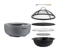 Tavolo da buca per Il Fuoco 18/24in, Stufa a Barbecue in Ceramica, Stufa a Carbone per Esterni, Stufa a Carbone Grande per Cucinare, per Il Cortile del Giardino del Patio BBQ, Grigio (L)