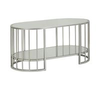 Tavolo da caffè SMIME design elegante con doppio piano effetto marmo dimensioni 90x90x 45 cm struttura Silver