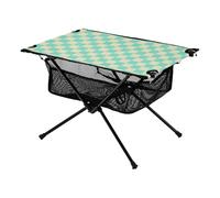 Tavolo da campeggio a scacchiera giallo-verde compatto espandibile portatile tavolo da viaggio con borsa per il trasporto per escursioni picnic vacanze