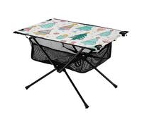 Tavolo da campeggio con vassoio Merry Christmas Tree e regalo regolabile mobile tavolo da campeggio con borsa per il trasporto per pranzo all'aperto cucina picnic