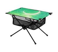 Tavolo da campeggio con vassoio verde oro stelle e lune, impermeabile, portatile, con borsa per il trasporto, per barbecue, campeggio, cucina