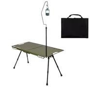 Tavolo da campeggio - Descrizione pieghevole picnic | Supporto da cucina esterno regolabile | Tavolo da viaggio con attacco per luce | Mobili per barbecue con una configurazione conveniente