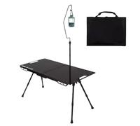 Tavolo da campeggio - Descrizione pieghevole picnic | Supporto da cucina esterno regolabile | Tavolo da viaggio con attacco per luce | Mobili per barbecue con una configurazione conveniente