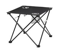 Tavolo da campeggio - Desk in alluminio pieghevole | Altezza regolabile di supporto esterno | Tavolo con manico e rete di stoccaggio | Mobili da trekking con facile configurazione del trasporto