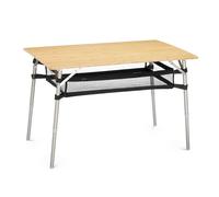 Navaris Tavolo da Campeggio Pieghevole 100x65cm - Tavolino Richiudibile Legno Bambù - Gambe Alluminio Altezza Regolabile 42-65 cm - Camping Table