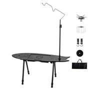 Tavolo da Campeggio Pieghevole, Arredo In Legno A Forma Di Pesce, Tavoli da Campeggio Leggeri e Ripiegabili, Per Picnic Escursionismo BBQ Spiaggia Viaggio Tailgating Interno Esterno Cortile Giardino C