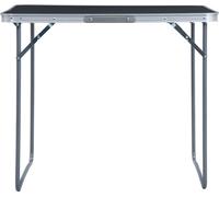 vidaXL Tavolo da Campeggio Pieghevole Telaio in Metallo 80x60cm Grigio