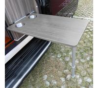 Tavolo da campeggio pieghevole con supporti regolabili in acciaio, ideale per camper, picnic, viaggi e piccoli spazi, marmo nero, mobile da esterno portatile e leggero