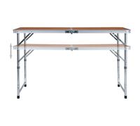 Tavolo da campeggio pieghevole in alluminio 120 x 60 cm
