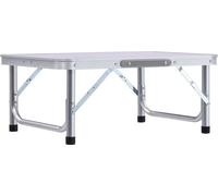 Tavolo da campeggio pieghevole in alluminio bianco 60x45 cm