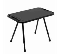 Tavolo da campeggio pieghevole in lega leggera in alluminio leggero con altezza regolabile - colore del chicco di legno facile da trasportare e configurazione ideale per le attività all'aperto.