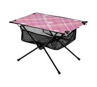 Tavolo da campeggio pieghevole in tessuto Oxford, a quadri, scozzese, pesca, amore, compatto, espandibile, portatile, con borsa per il trasporto, per cucina all'aperto, picnic