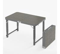 Tavolo da campeggio pieghevole portatile, 3 altezze regolabili, in alluminio e MDF, ideale per uso esterno/interno, spiaggia, 120 x 60 cm (B), leggero e