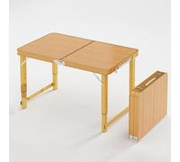 Tavolo da campeggio pieghevole portatile, 3 altezze regolabili, in alluminio + MDF, per interni ed esterni, 120 x 60 cm, leggero e facile da installare