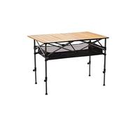 Tavolo da campeggio pieghevole portatile con altezza regolabile, con piano arrotolabile in alluminio, leggero, tavolo da picnic per interni ed esterni, 95 x 55 x 50-80 cm, contenitore incluso
