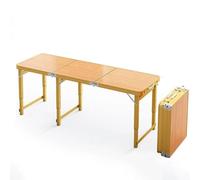 Tavolo da campeggio pieghevole portatile regolabile in 3 altezze in alluminio + MDF per uso esterno e interno, tavolo da picnic (C 180 x 60 cm) leggero e design