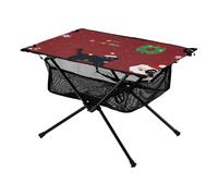 Tavolo da campeggio pieghevole rosso Merry Christmas Party Oxford tavolo da picnic con borsa per il trasporto per pranzo all'aperto cucina picnic