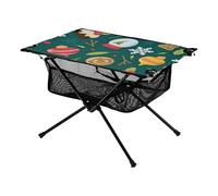 Tavolo da campeggio pieghevole verde Merry Christmas Party leggero portatile tavolo da campeggio con borsa per il trasporto per sabbia picnic all'aperto