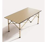 Tavolo da campeggio portatile, impermeabile e resistente allo sporco, pieghevole, ad alta capacità di carico, leggero e salvaspazio, perfetto per picnic all'aperto (beige, 120 cm)