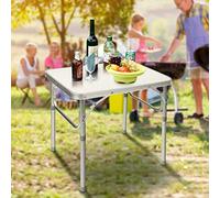 Tavolo da campeggio, tavolo da campeggio pieghevole portatile, altezza regolabile e materiale in lega di alluminio leggero, perfetto for picnic, feste, barbecue e cene al chiuso/all'aperto, 60,2 * 45