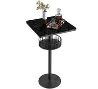 Tavolo da cocktail rotondo in marmo bianco, regolabile in altezza 75 cm/95 cm/105 cm, perfetto per 1-4 persone, ricevimenti e uso bar, mobili eleganti per la casa ed eventi