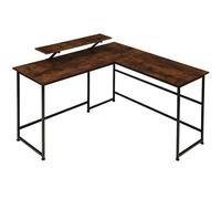 TecTake 800929 Scrivania Melrose, Grande piano scrivania, Ripiano per schermo mobile (industrial scuro)