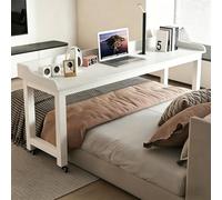 Tavolo da Computer per Mangiare sul Letto con Altezza Regolabili,Tavolo per Mobilità sopra Il Letto con Ruote,Carrello in Legno Metallo per Camera da Letto Ufficio(D,100x50x80cm/39.4x19.7x31.5")