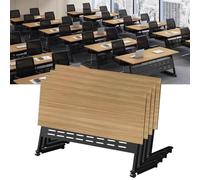Tavolo da conferenza mobile con piano ribaltabile, robusto tavolo per sala formazione, design pieghevole con ruote girevoli a 360° per riunioni, uffici e spazi per seminari