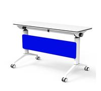 Tavolo da conferenza mobile moderno con ruote girevoli, blu, 119,4 x 61 x 76,2 cm, tavolo da allenamento per ufficio per riunioni e collaborazioni