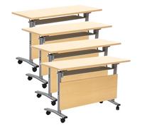 Tavolo da conferenza mobile pieghevole con ruote girevoli per studio e lavoro, scrivania portatile per riunioni con coperchio ribaltabile e divisorio per una maggiore produttività