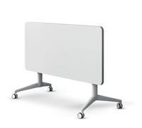 Tavolo da conferenza mobile pieghevole lungo, struttura quadrata in metallo, per ufficio, podcast, studio e lavoro, scrivania mobile per computer, 160 cm, per riunioni, eventi e collaborazioni, 1
