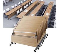 Tavolo da conferenza mobile resistente con rotelle silenziose - tavoli modulari pieghevoli per riunioni per sale di formazione e spazi collaborativi