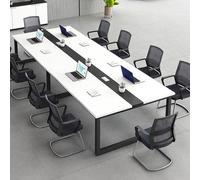 Tavolo da conferenza per 10 persone, 240 x 100 x 74 cm, in metallo robusto e moderno, per sala riunioni e seminari