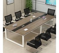 Tavolo da conferenza per 10 persone, rettangolare, grande, per riunioni e formazione, resistente, moderno, con telaio resistente, per seminari e ufficio, altezza 240 x 130 x 74 cm
