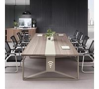 Tavolo da conferenza per ufficio in legno cerato, 199,9 cm, per 2-8 persone, moderno, ideale per aule, sale riunioni e spazi semi-formali (sedie non incluse)