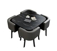 Tavolo da Conferenza Piazza 1 Tavolo E 4 Sedie Set da 5 Pezzi Bar per La Colazione Piazza Set da Tavolo da Pranzo per Cucina Set da Tavolo E Sedia Piazza(Gray)