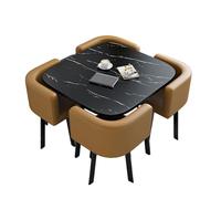 Tavolo da Conferenza Piazza 1 Tavolo E 4 Sedie Set da 5 Pezzi Bar per La Colazione Piazza Set da Tavolo da Pranzo per Cucina Set da Tavolo E Sedia Piazza(Brown)