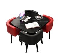 Tavolo da Conferenza Piazza 1 Tavolo E 4 Sedie Set da 5 Pezzi Bar per La Colazione Piazza Set da Tavolo da Pranzo per Cucina Set da Tavolo E Sedia Piazza(Black red)