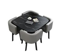 Tavolo da Conferenza Piazza 1 Tavolo E 4 Sedie Set da 5 Pezzi Bar per La Colazione Piazza Set da Tavolo da Pranzo per Cucina Set da Tavolo E Sedia Piazza(Light gray)