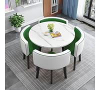 Tavolo da Conferenza Piccolo, Tavolo da Negoziazione per Reception, Scrivania e Sedia da Ufficio Set da 5, Scrivania da Pranzo, per Bar, Balcone, Camera da Letto, Biblioteca, Sala da Biliardo(Green,90