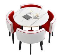 Tavolo da Conferenza Piccolo, Tavolo da Negoziazione per Reception, Scrivania e Sedia da Ufficio Set da 5, Scrivania da Pranzo, per Bar, Balcone, Camera da Letto, Biblioteca, Sala da Biliardo(Orange,8