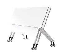 Tavolo da conferenza pieghevole con coperchio ribaltabile e ruote, tavolo da riunione portatile per seminari dinamici, sessioni di formazione ed eventi mobili in qualsiasi luogo