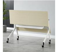 Tavolo da conferenza pieghevole con divisorio privacy e ruote silenziose, scrivania mobile per riunioni per uffici moderni e istituzioni educative
