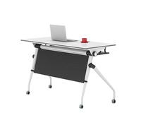 Tavolo Da Conferenza Pieghevole con Piano Ribaltabile e Ruote Bloccabili, Scrivania Mobile Compatta per Riunioni, Tavolo Da Formazione Su Ruote Collegabile per Lavoro, Formazione e Collaborazione