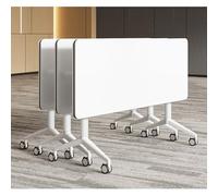 Tavolo da conferenza pieghevole con ruote a 360°, design ribaltabile, tavolo da riunione mobile per ufficio per 4-6 persone, tavolo versatile per allenamento e aula
