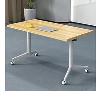 Tavolo da conferenza pieghevole con ruote bloccabili, design mobile flip-top per ufficio e spazi di formazione