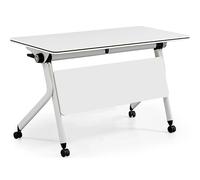 Tavolo da conferenza pieghevole con ruote bloccabili, design mobile flip-top per ufficio e spazi di formazione