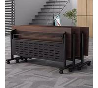 Tavolo da conferenza pieghevole con ruote bloccabili, design mobile flip-top per ufficio e spazi di formazione