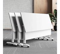 Tavolo da conferenza pieghevole con ruote bloccabili, design salvaspazio con chiusura a scatto, struttura in metallo resistente, perfetto per riunioni in ufficio, sessioni di formazione e seminari
